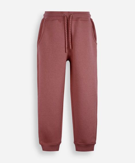 calça jogger de moletom infantil com bolsos rosa