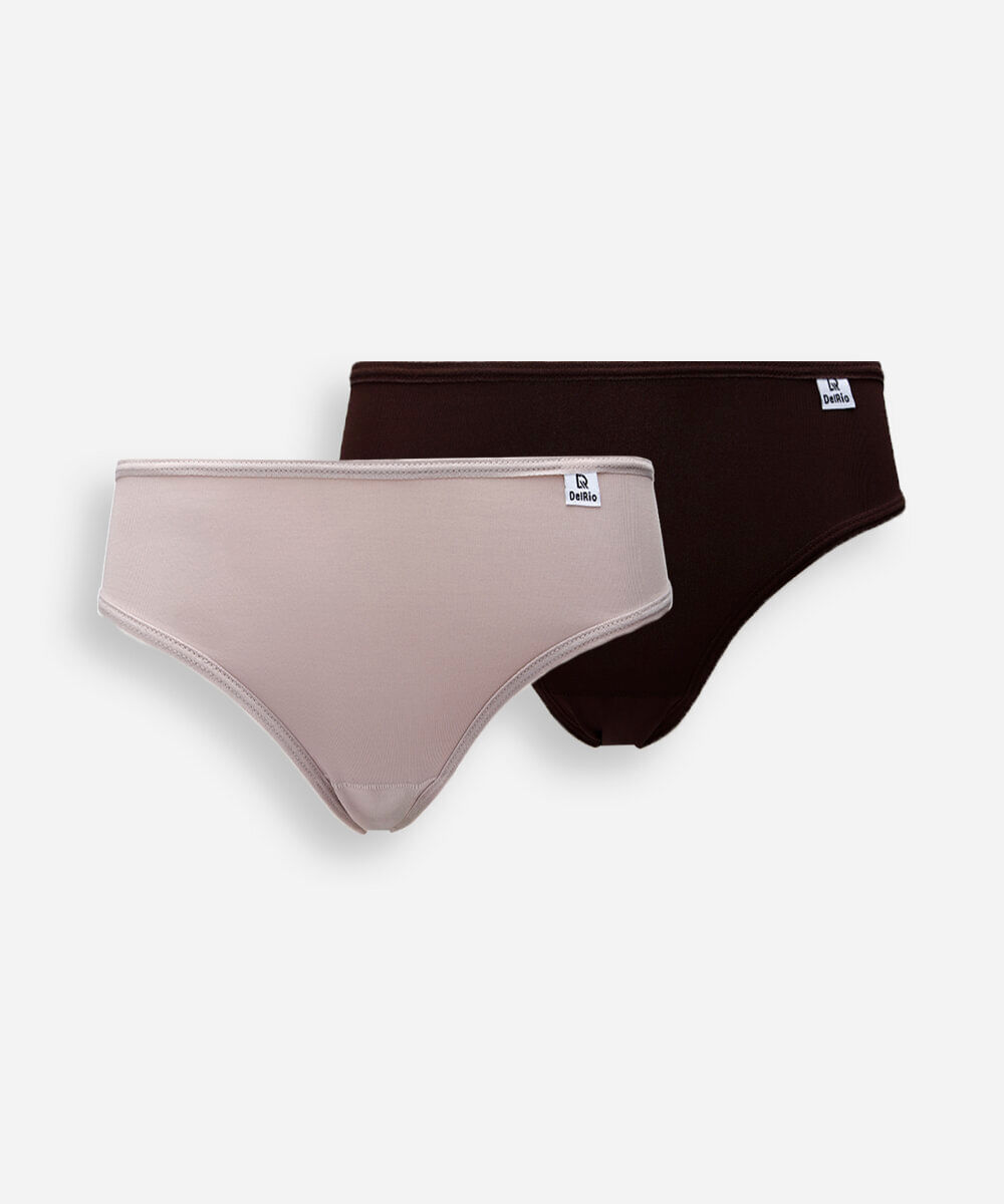 kit de 2 calcinhas biquíni feminino delrio colorido