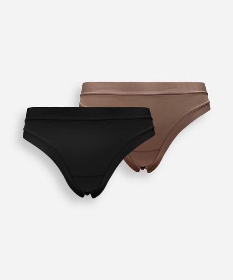 kit de 2 calcinhas biquíni feminino delrio colorido