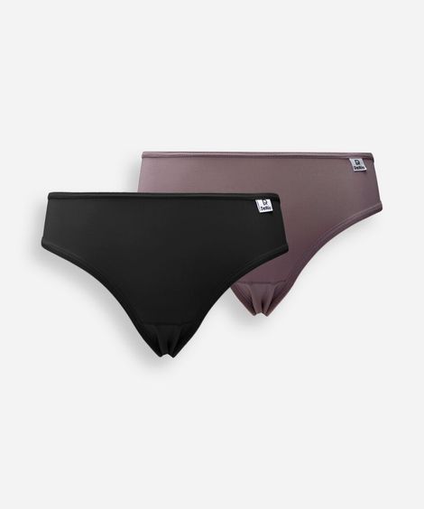 kit de 2 calcinhas biquíni feminino delrio colorido