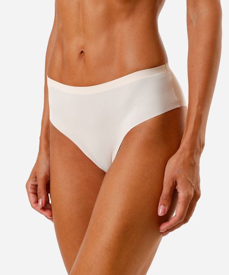 kit de 3 calcinhas caleçon canelada corte à fio colorido