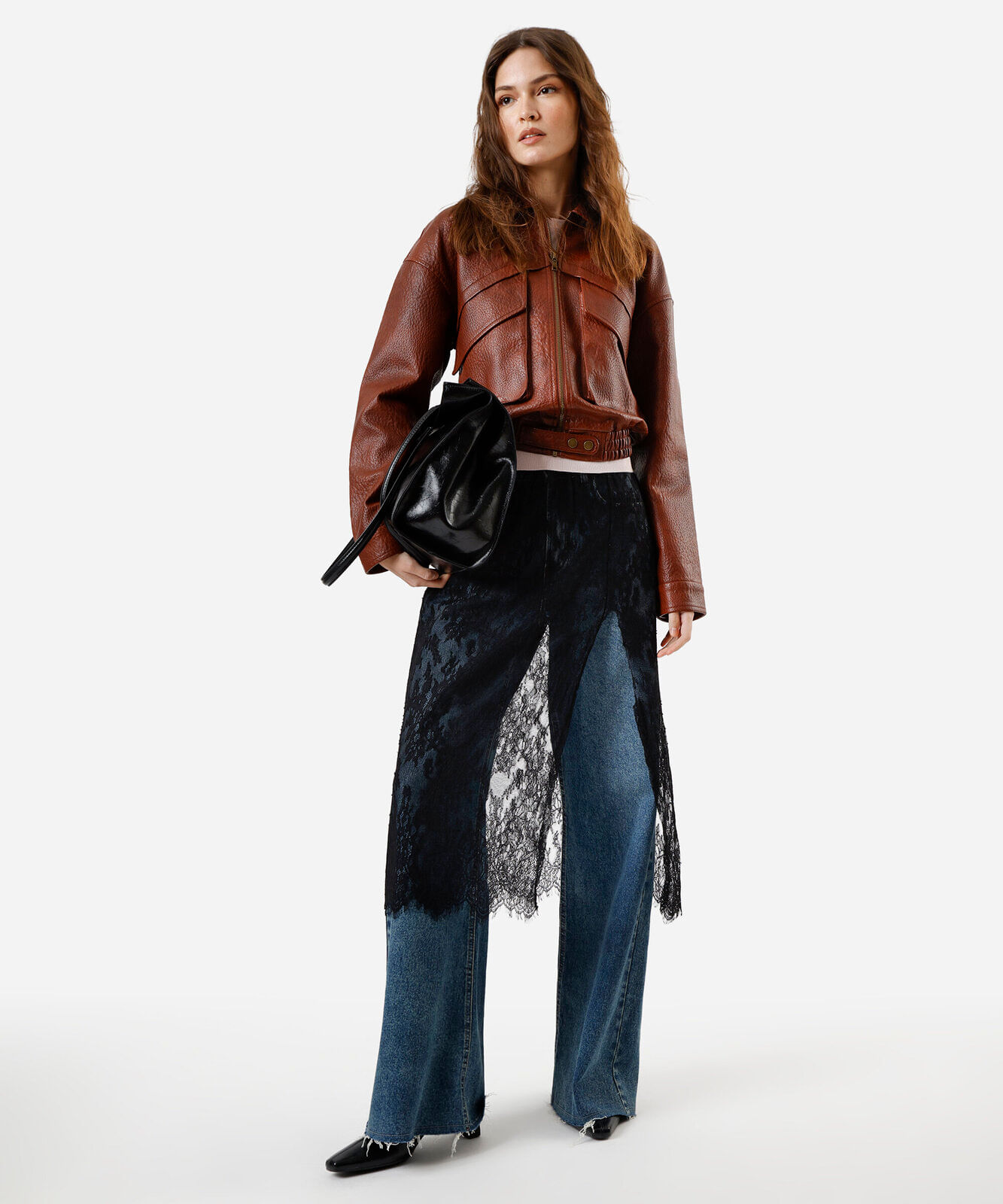 jaqueta bomber feminina de poliuretano marrom