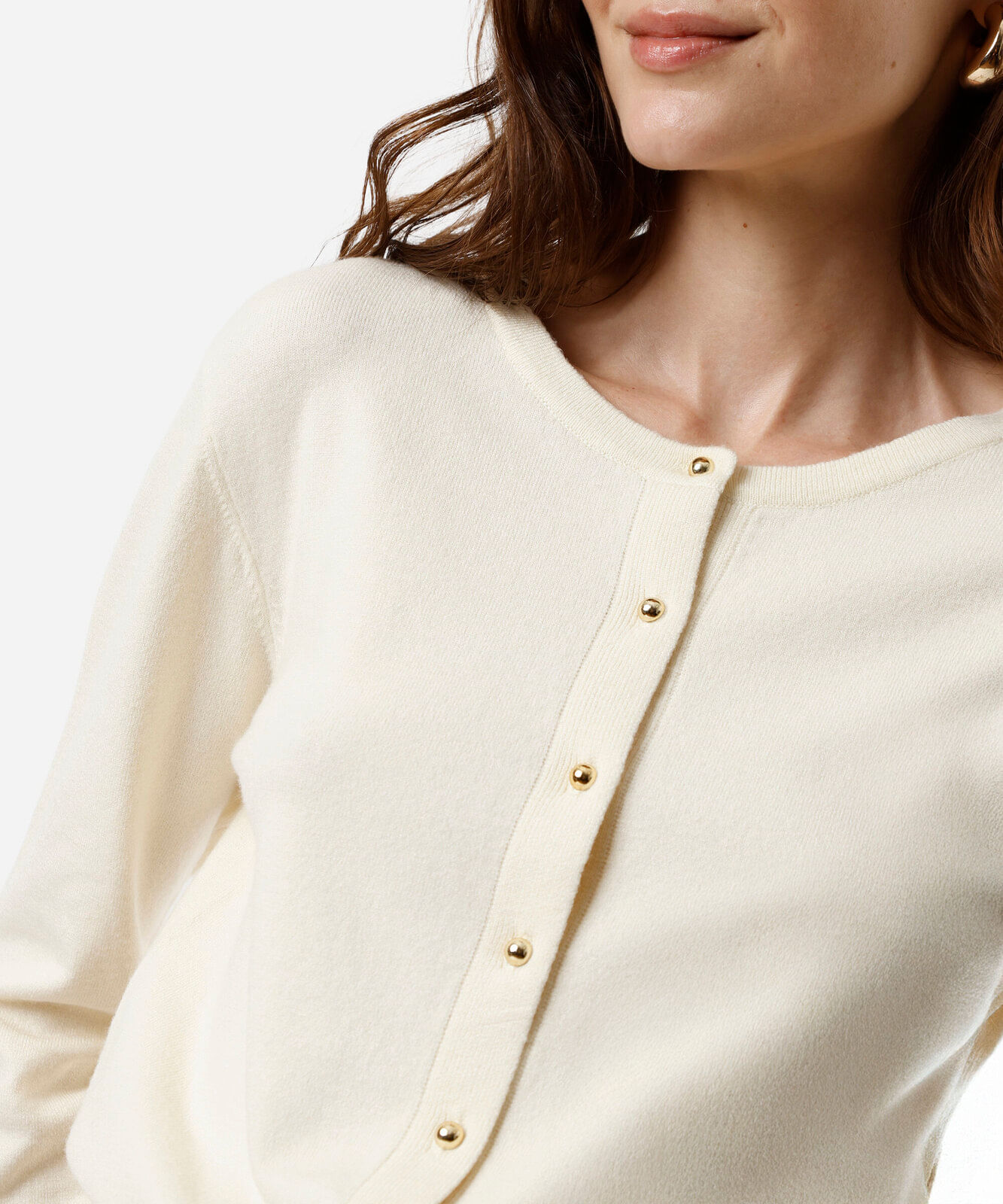 cardigan feminino de tricot bege