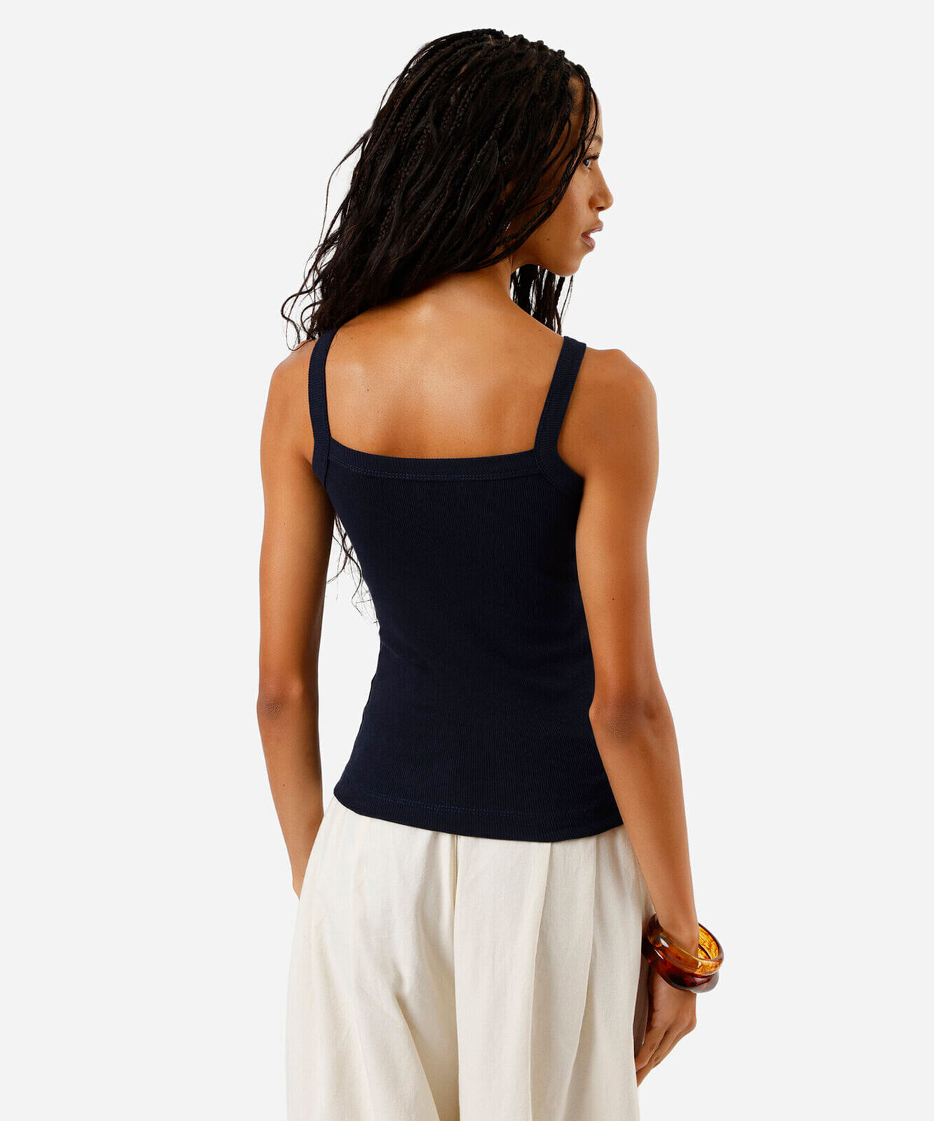 regata halterneck feminina canelada azul