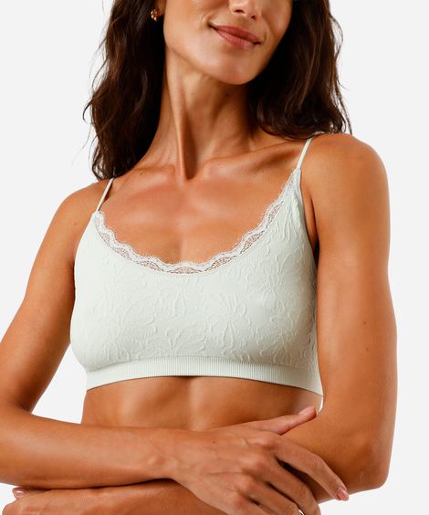 kit de 2 sutiãs triângulo sem bojo floral renda colorido