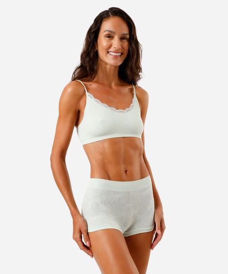 kit de 2 calcinhas boyshort seamless floral colorido