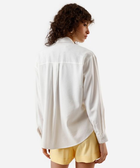 camisa feminina com linho oversized off white