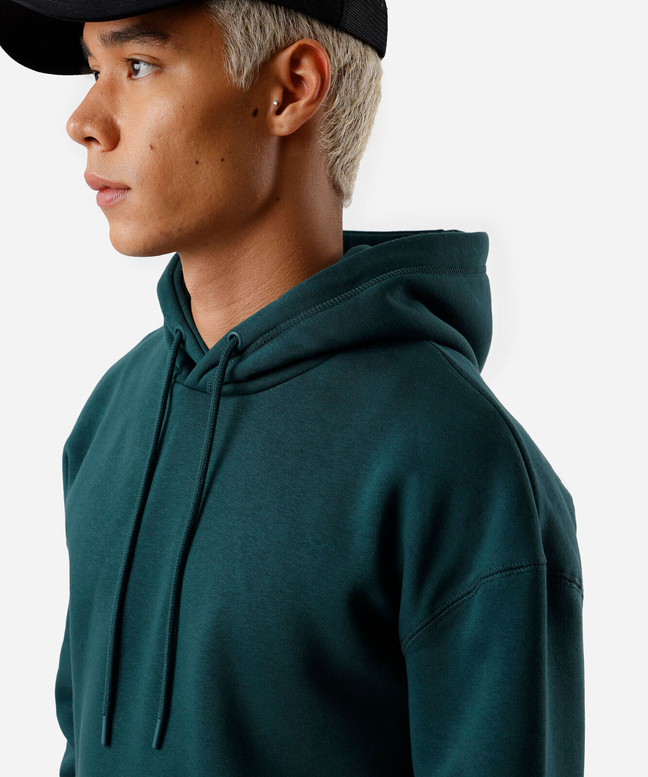 blusão masculino de moletom com capuz oversized verde