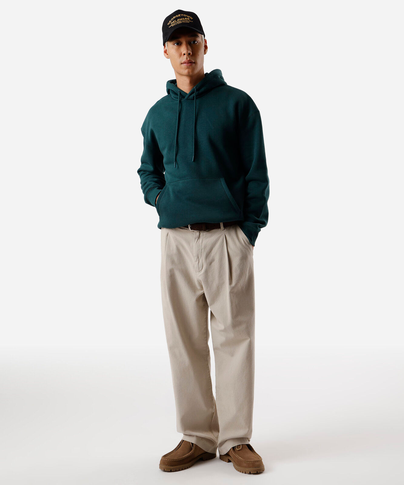 blusão masculino de moletom com capuz oversized verde