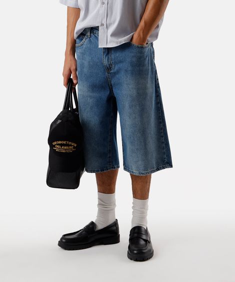 bermuda jorts masculina jeans  azul