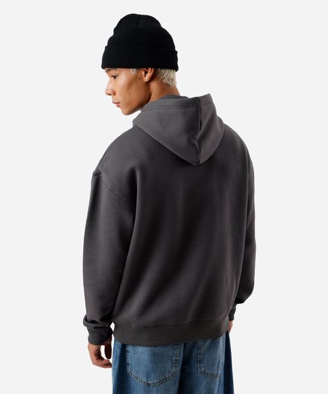 blusão masculino de moletom com capuz oversized cinza