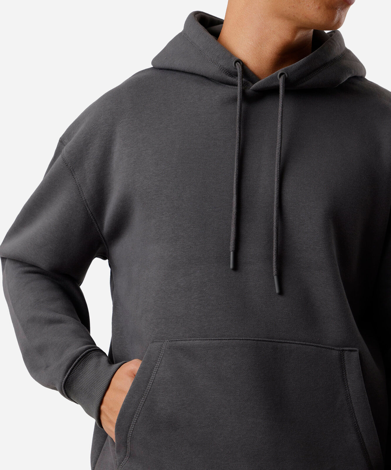 blusão masculino de moletom com capuz oversized cinza