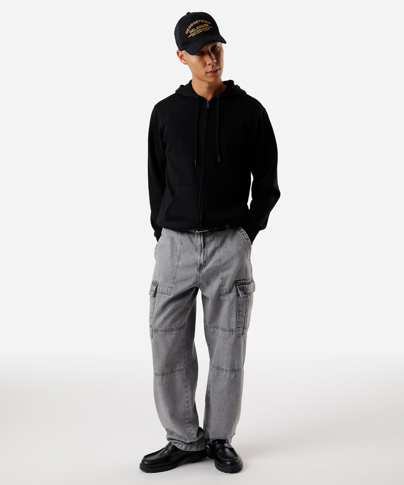 blusão básico masculino de moletom com capuz preto
