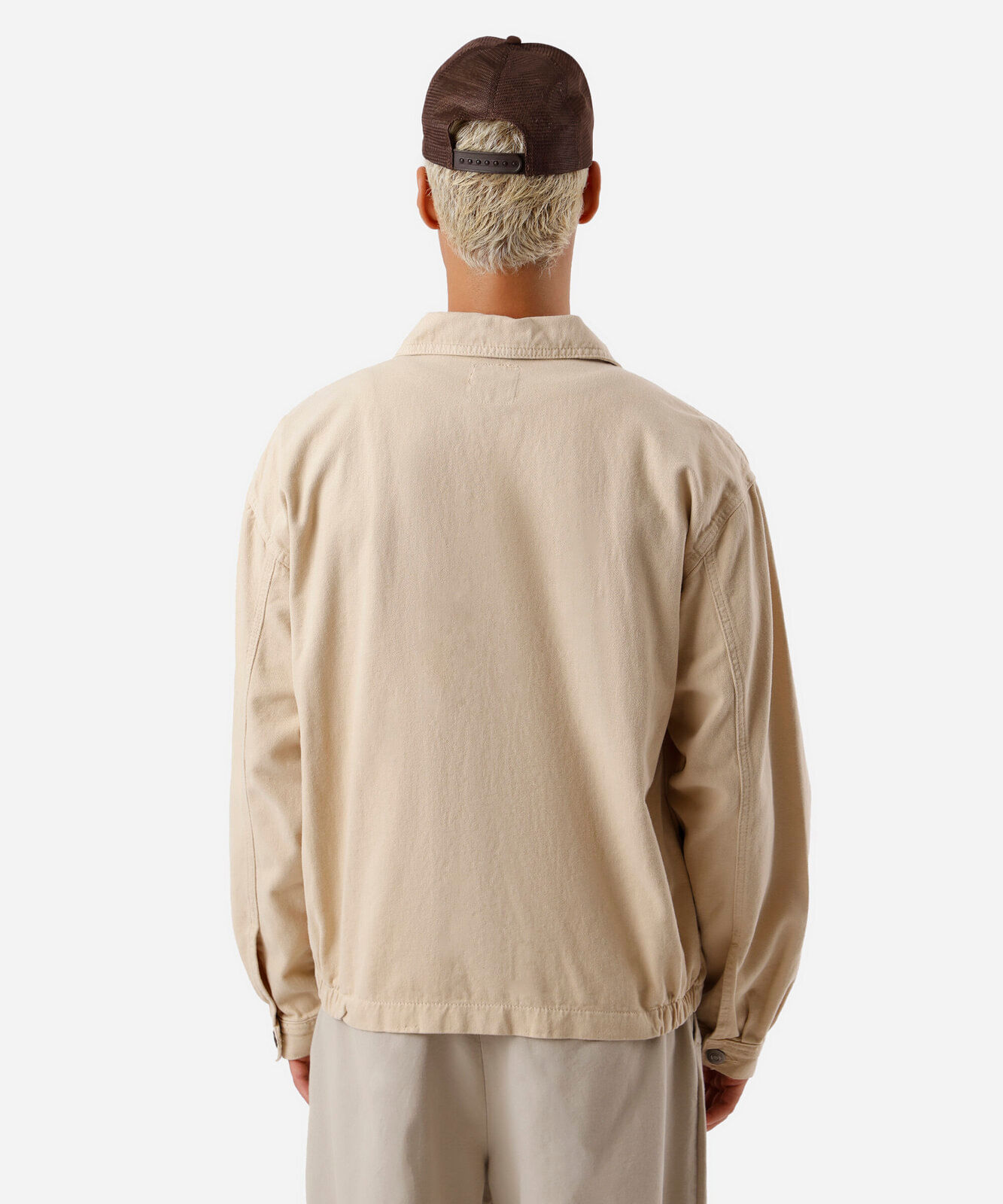 jaqueta oversized masculina de sarja bege