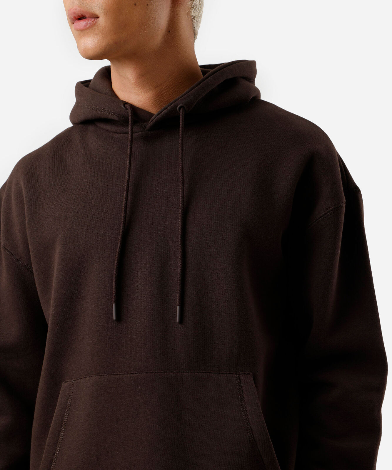 blusão masculino de moletom com capuz oversized marrom
