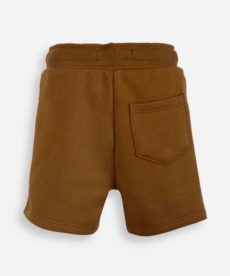 short infantil de moletom cós elástico marrom
