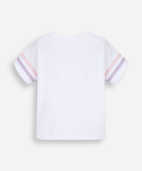 camiseta infantil de algodão margarida off white