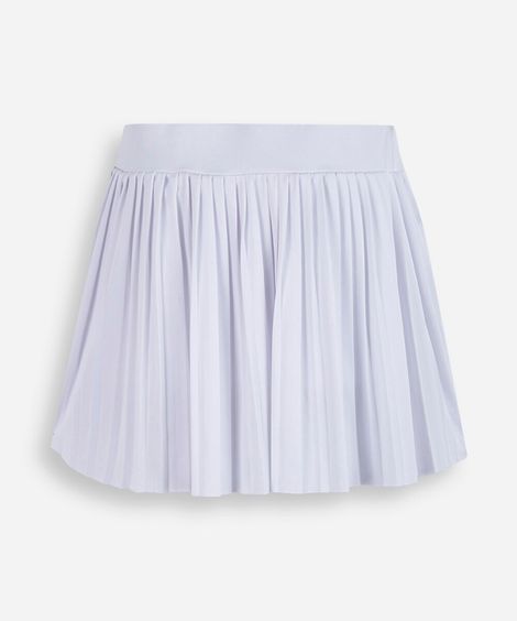 minissaia esportiva infantil plissada branca