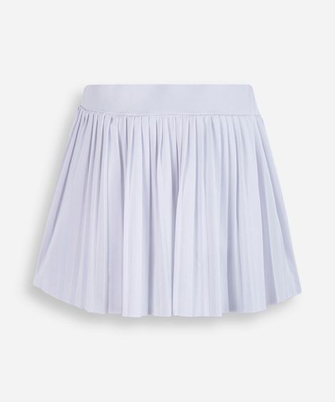 minissaia esportiva infantil plissada branca