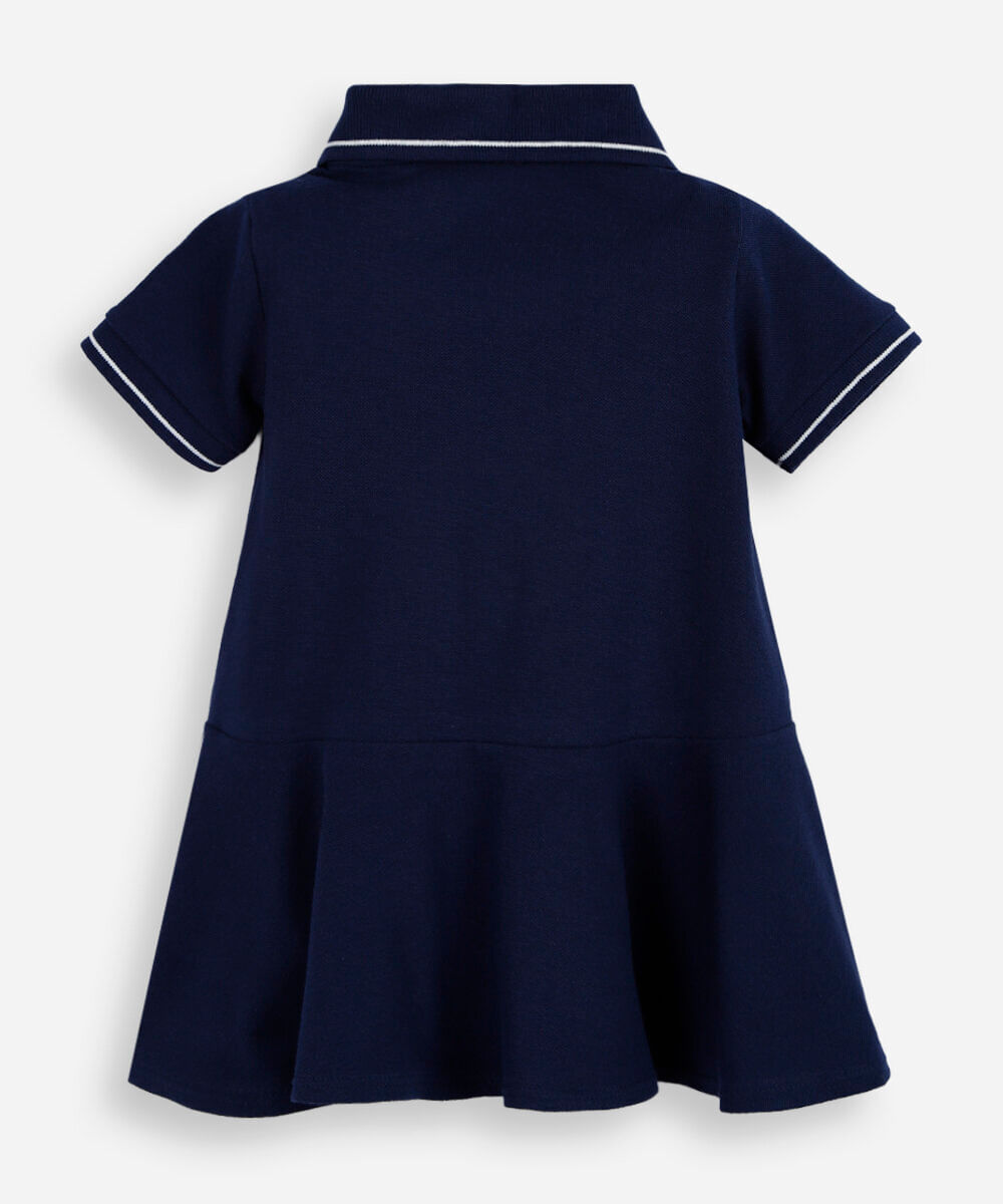 vestido evasê infantil de algodão minnie azul