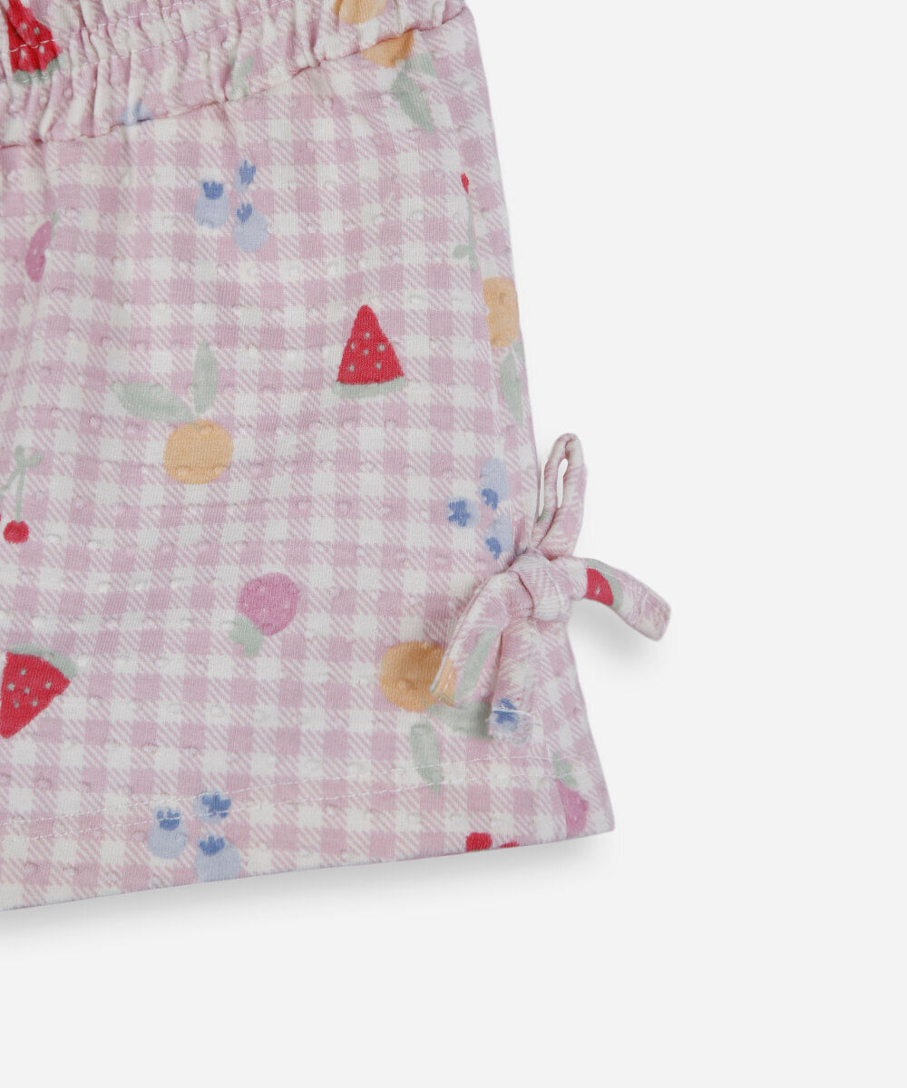 conjunto infantil de algodão estampado off white