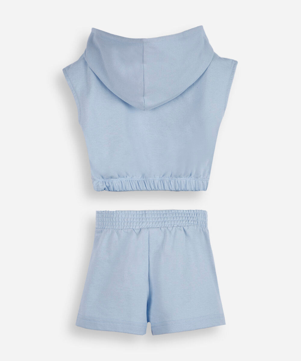conjunto infantil de algodão hello kitty azul