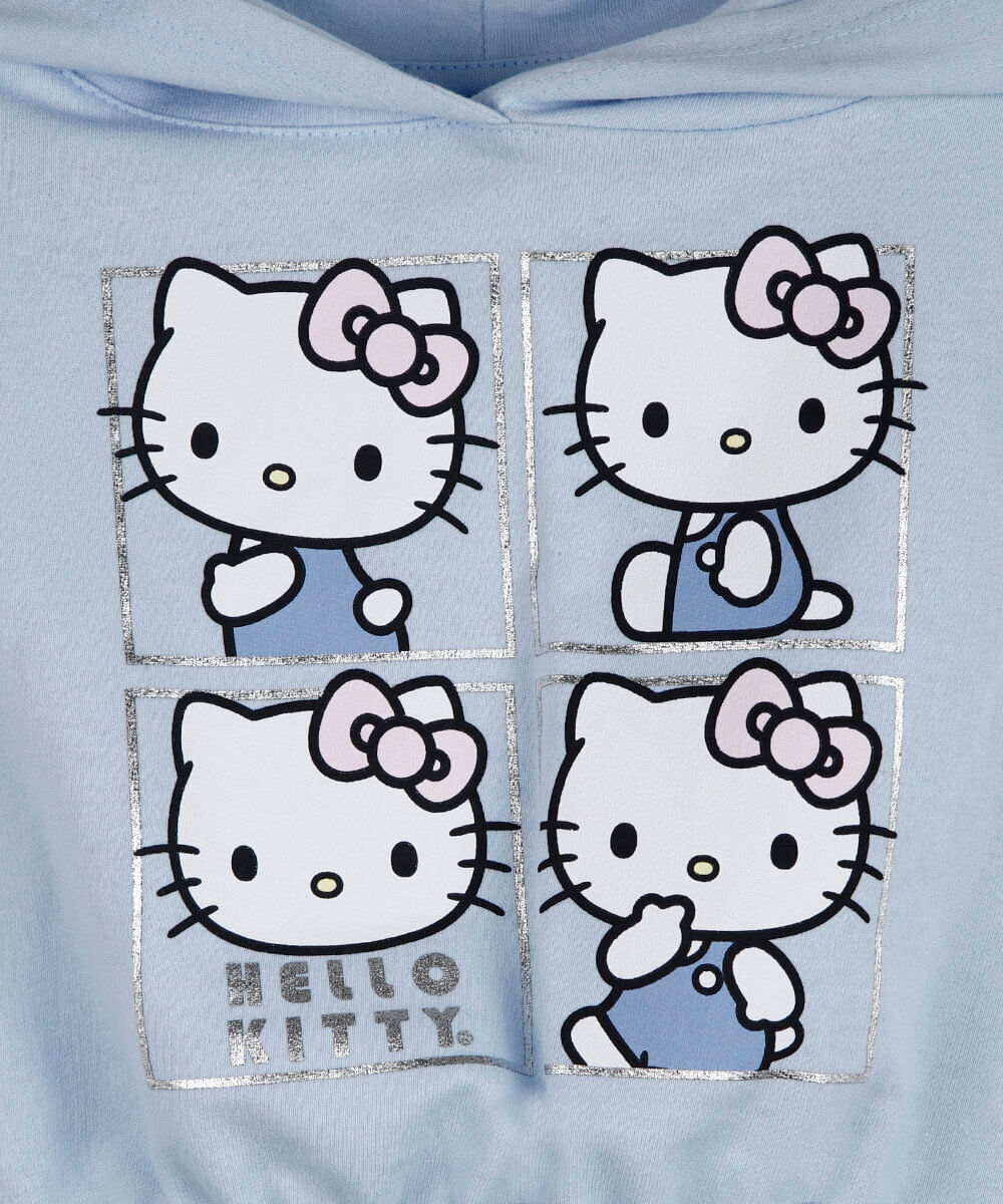 conjunto infantil de algodão hello kitty azul
