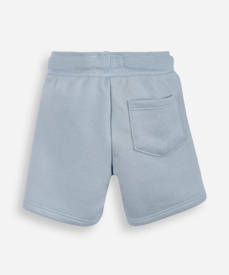 short infantil de moletom cós elástico azul
