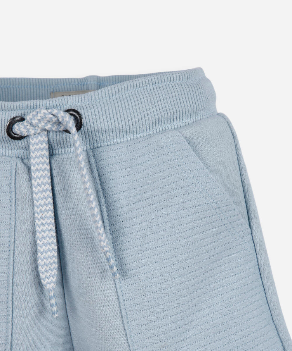 short infantil de moletom cós elástico azul