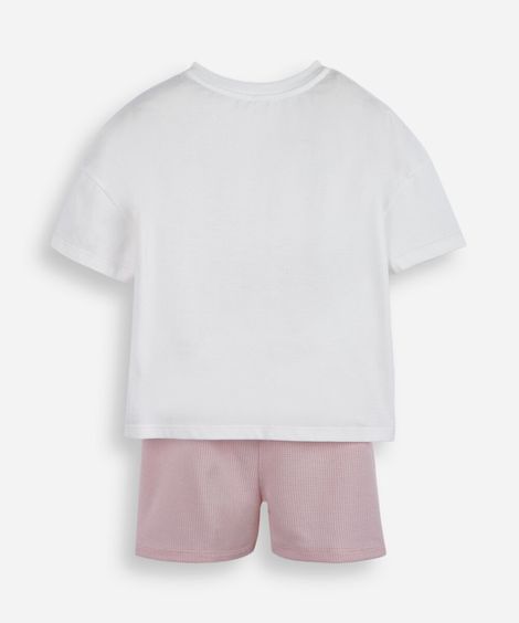 pijama infantil de algodão cereja off white
