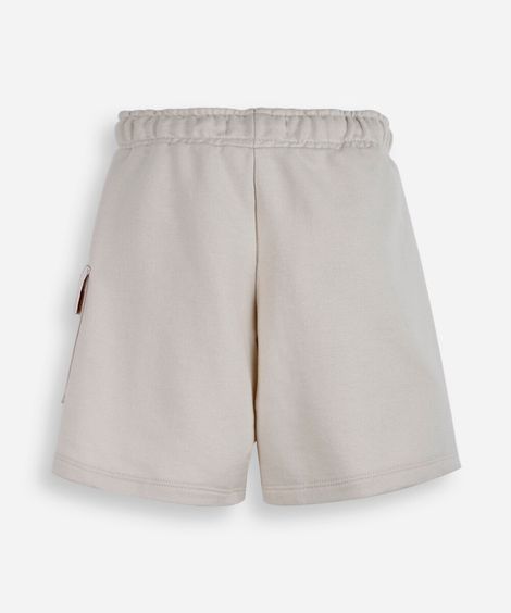 bermuda infantil de moeltinho com bolso cargo bege