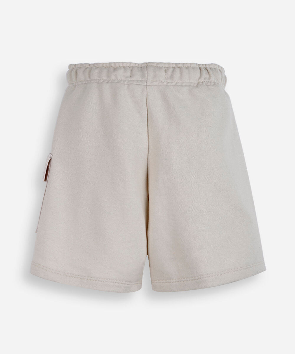 bermuda infantil de moeltinho com bolso cargo bege