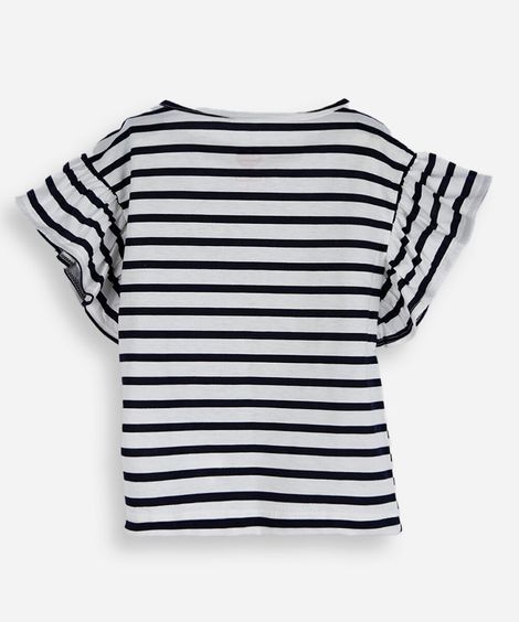 blusa infantil de algodão listrada azul