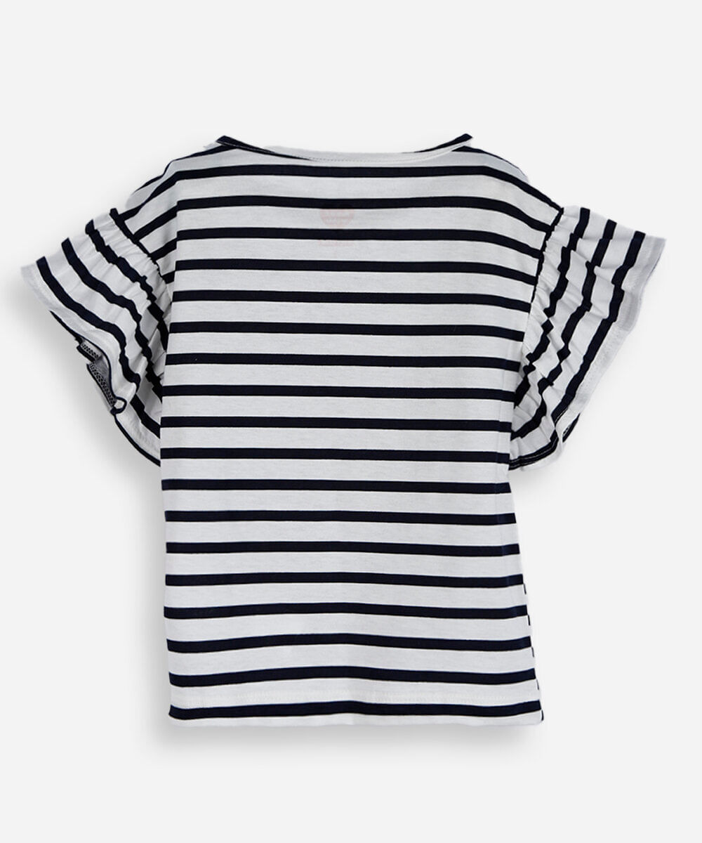 blusa infantil de algodão listrada azul