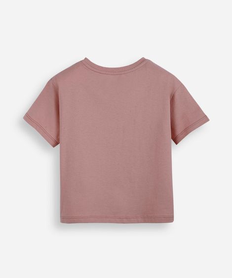 blusa infantil de algodão com coração de paetê rosa