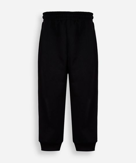 calça jogger infantil de moletom com bolsos preta