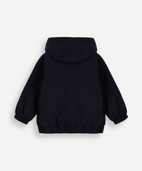 jaqueta infantil corta vento com capuz preto