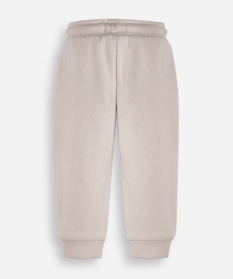 calça infantil jogger básica moletom bege
