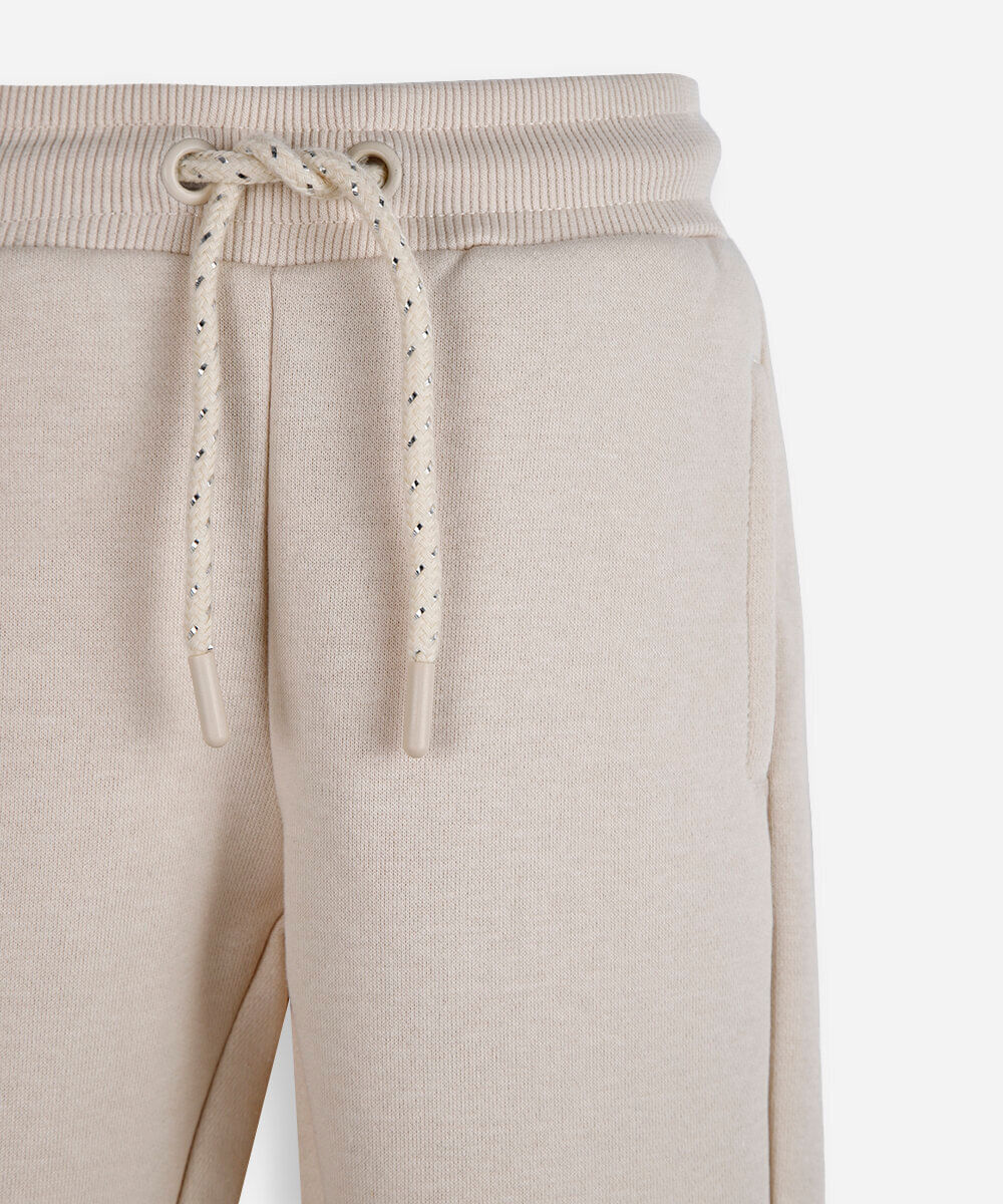 calça infantil jogger básica moletom bege