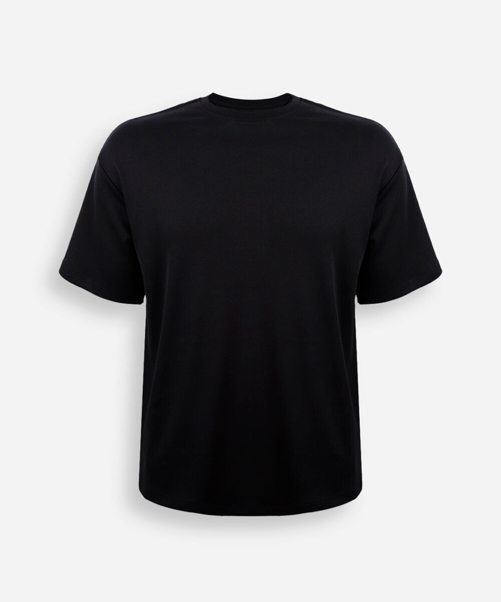 camiseta juvenil de algodão peruano  preta
