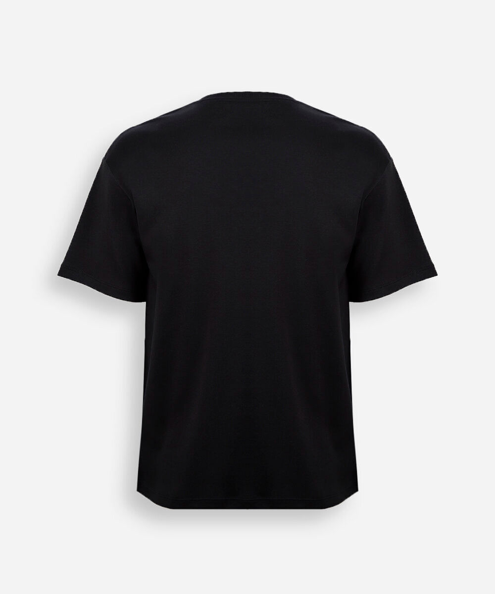 camiseta juvenil de algodão peruano  preta