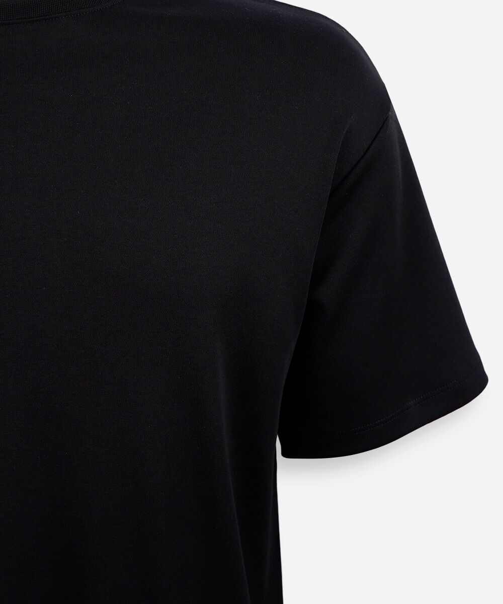 camiseta juvenil de algodão peruano  preta