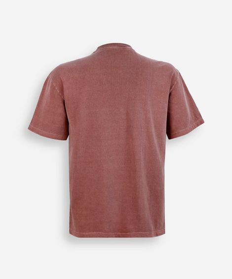 camiseta juvenil de algodão estampada estonada vermelha