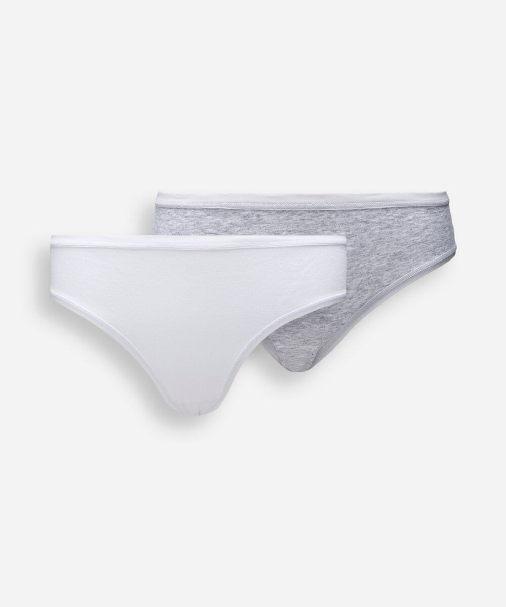 kit de 2 calcinhas biquíni feminino de algodão colorido