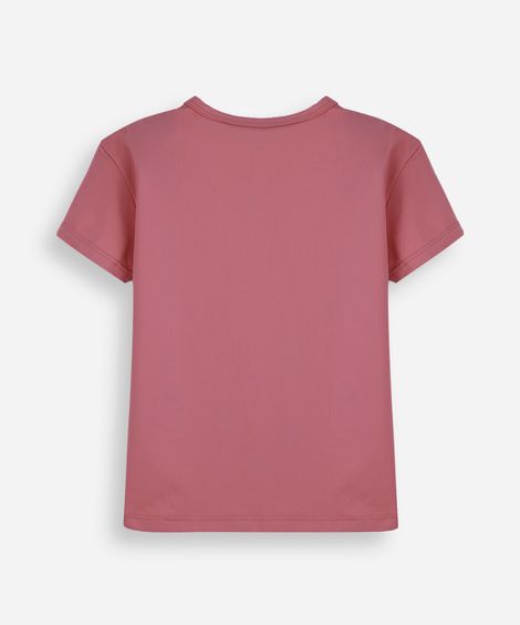 blusa infantil de poliamida com mangas curtas rosa