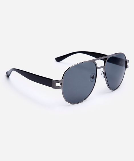 óculos de sol aviador cinza