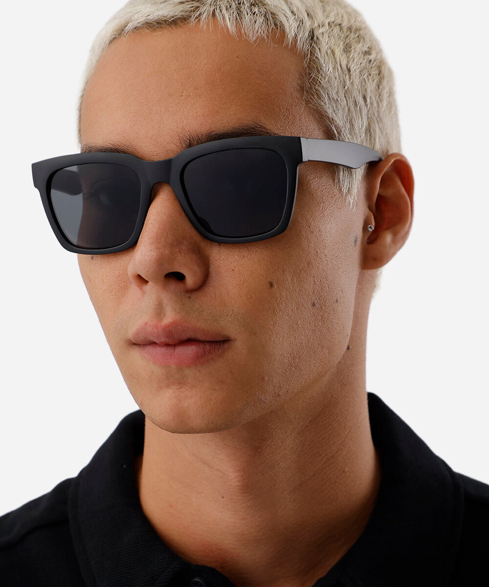 óculos de sol quadrado preto