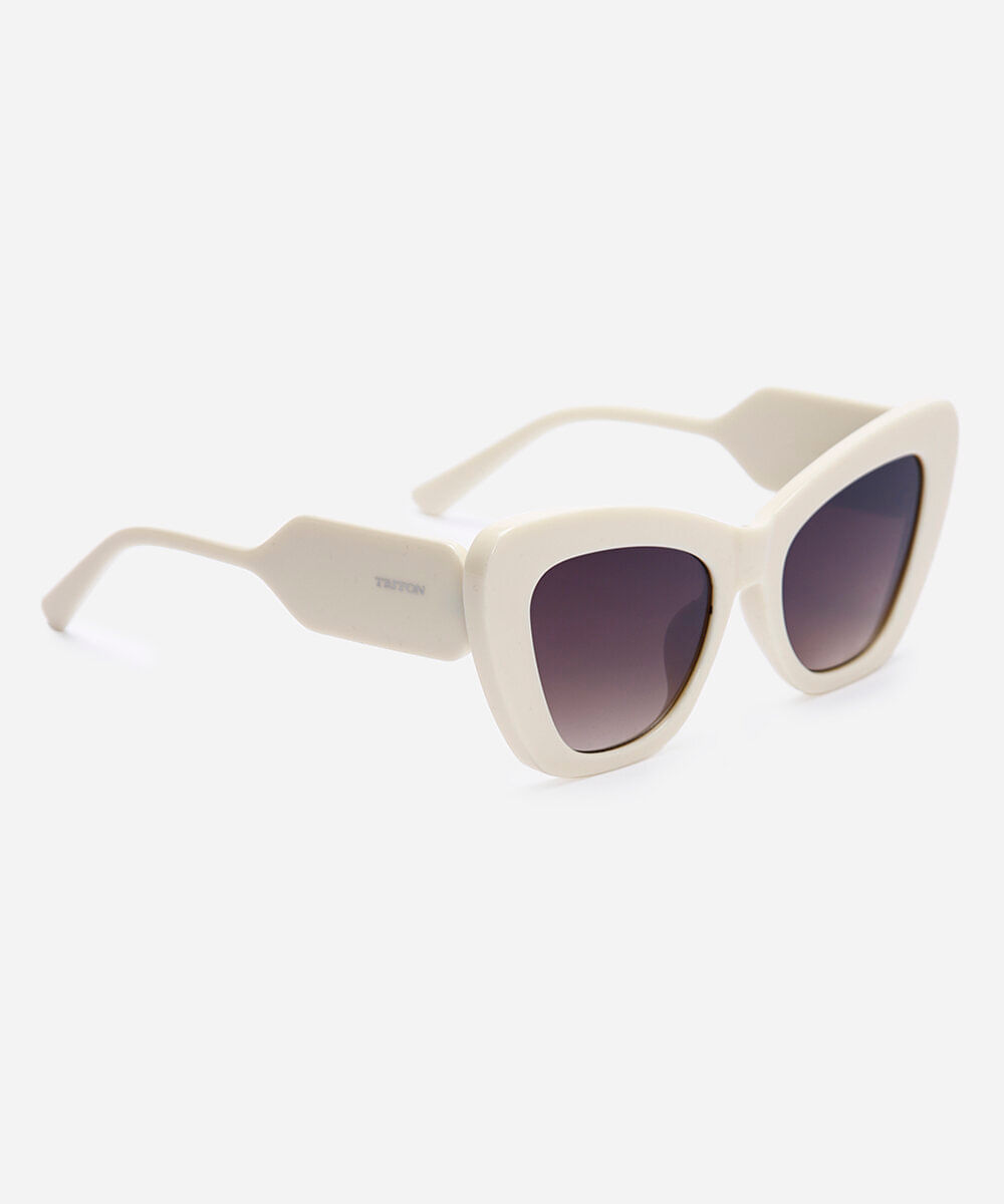 óculos de sol gatinho triton off white