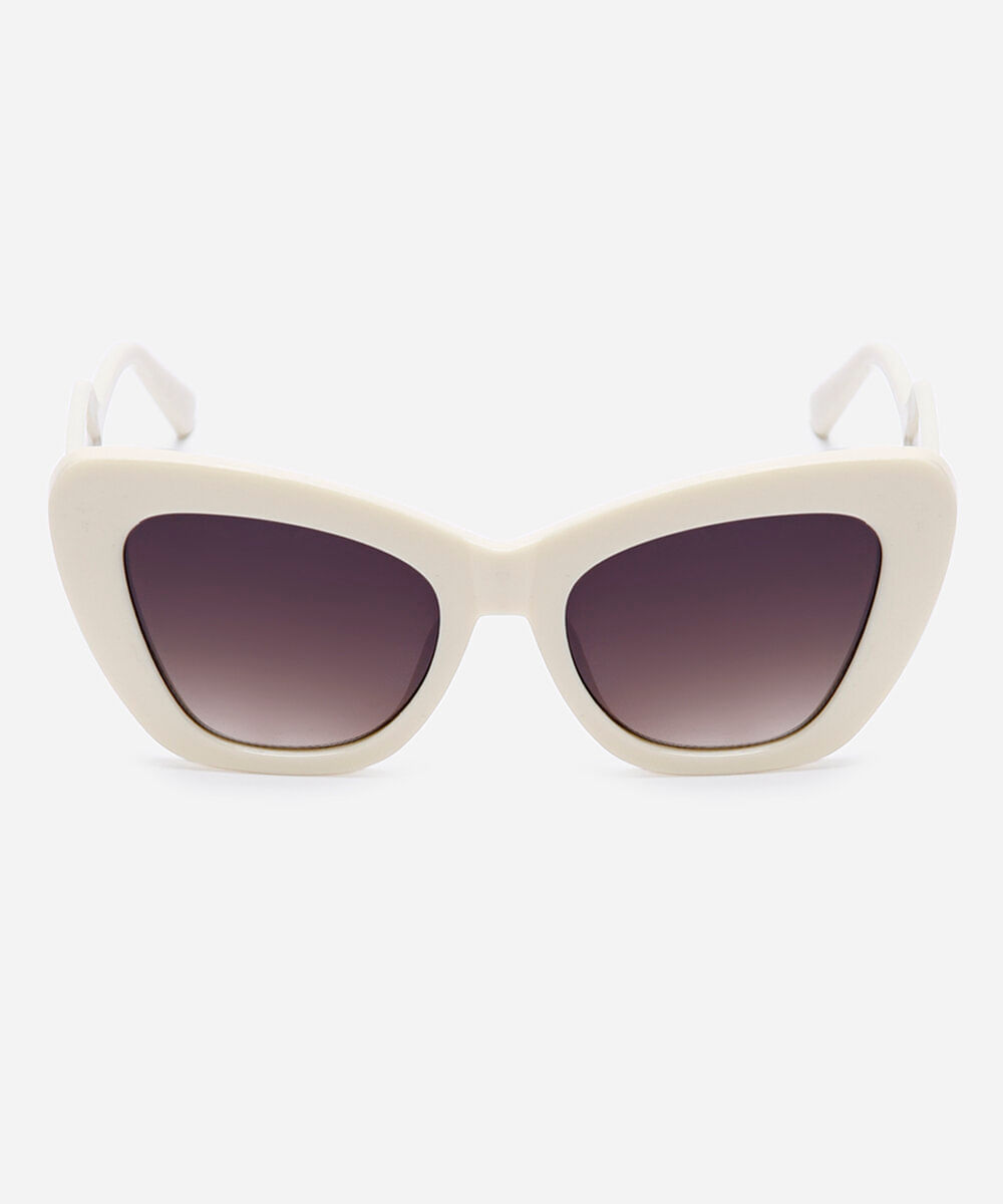 óculos de sol gatinho triton off white