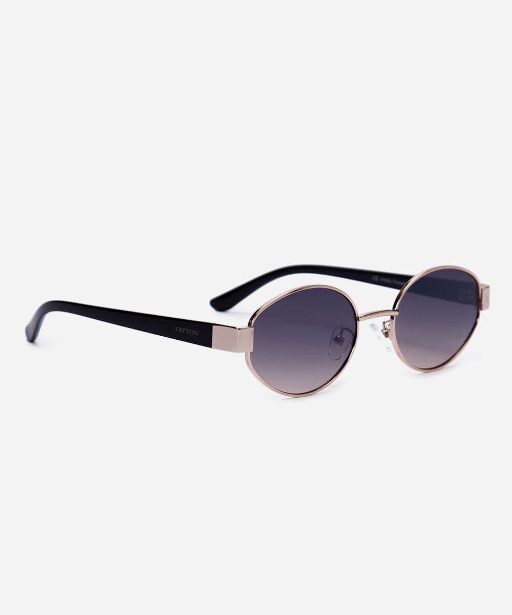 óculos de sol oval triton dourado